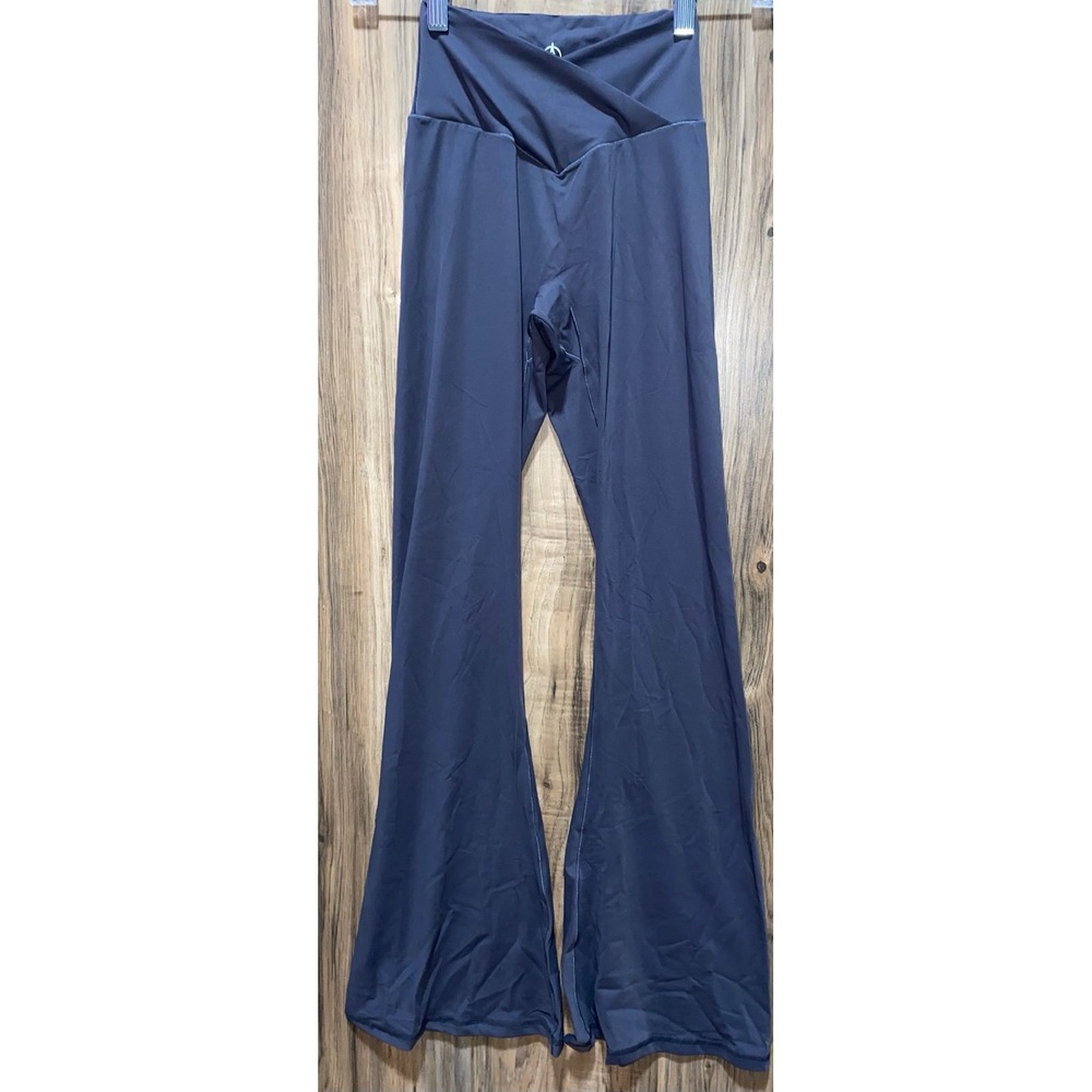 Sunzel Flare Leggings, Crossover Yoga Pants, X Small, Dark Gray - Picture 2 of 10